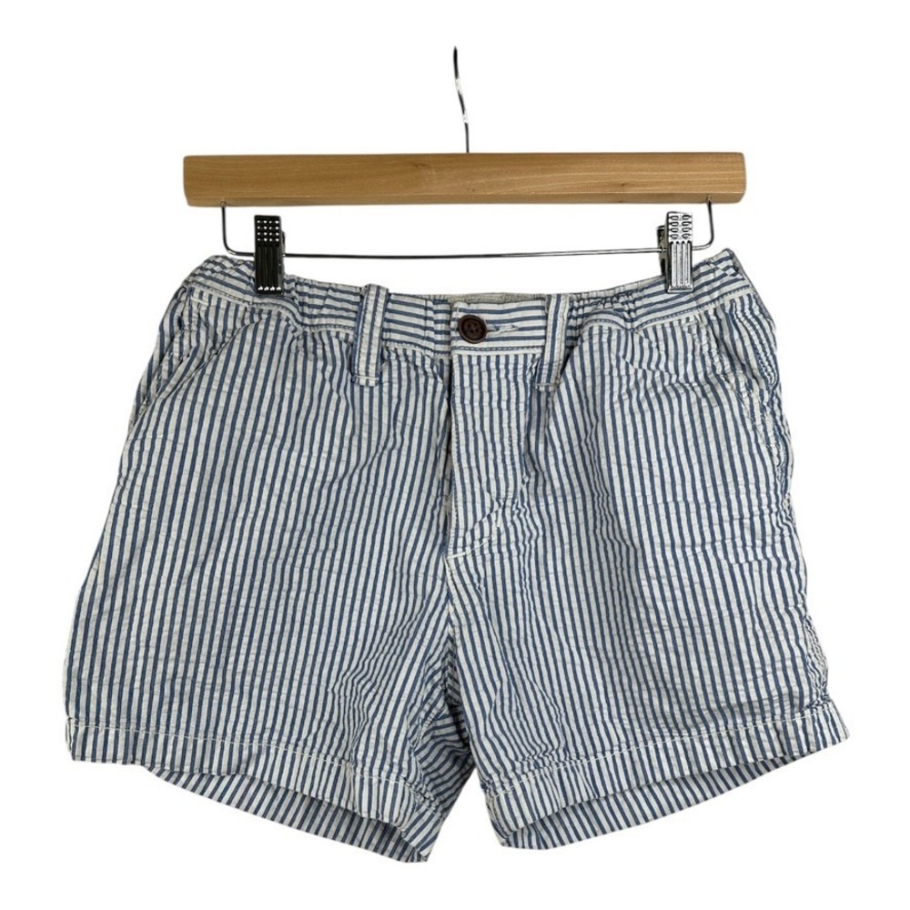 Abercrombie & Fitch Women's Striped Shorts Size Small Blue White